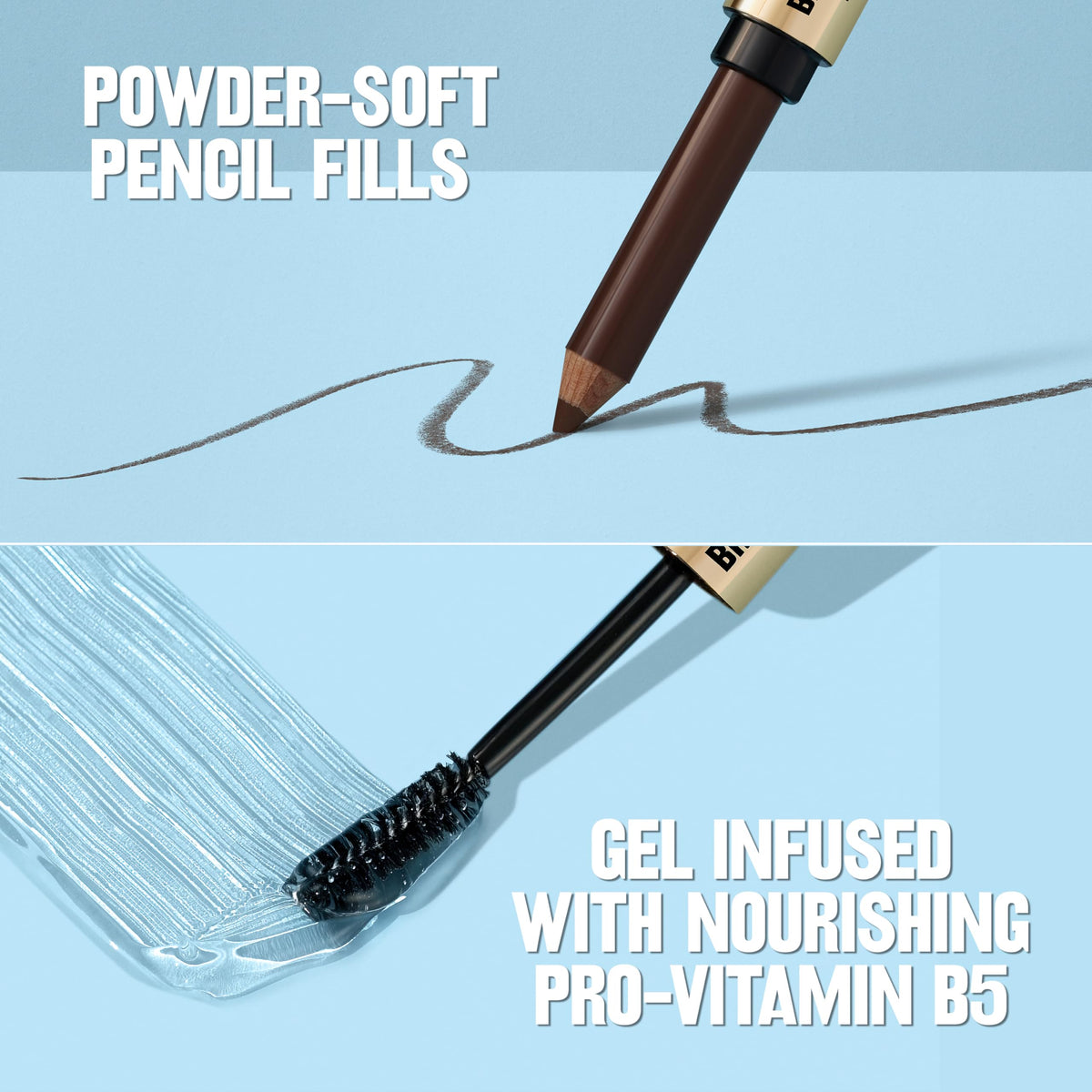Revlon before and after brows showing visibly fuller, natural effect