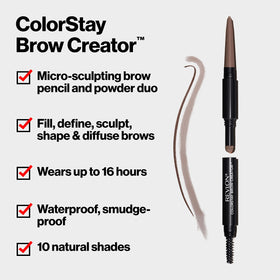 Revlon ColorStay Brow Creator powder pan close-up for soft fullness