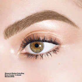 Revlon ColorStay Brow Creator swatches on skin demonstrating buildable color