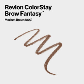 Revlon ColorStay Brow Fantasy pencil stroke texture demonstrating blendable powder finish