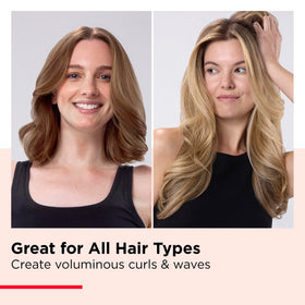 REVLON heated brush on bathroom counter with mirror showing an everyday styling routine benefit