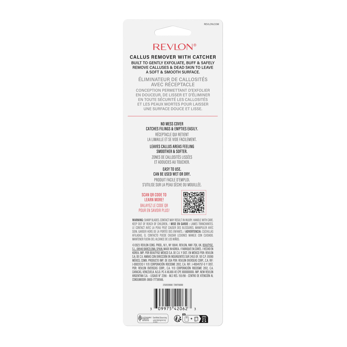 Revlon before-and-after foot showing smoother skin after use benefit