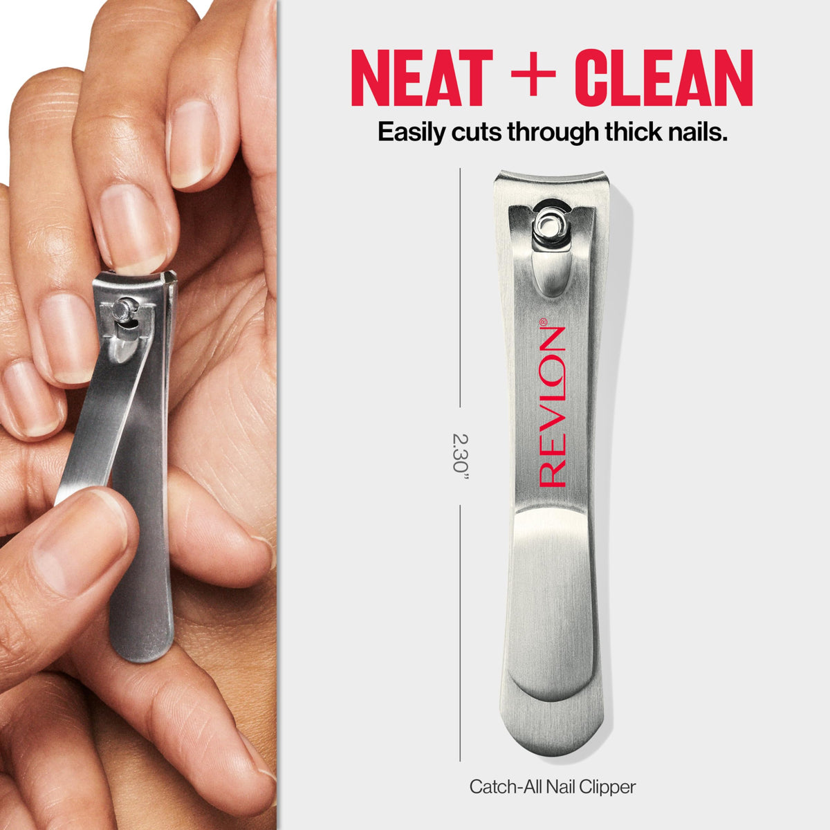 Revlon clipper held in hand to show scale and ergonomic grip for control