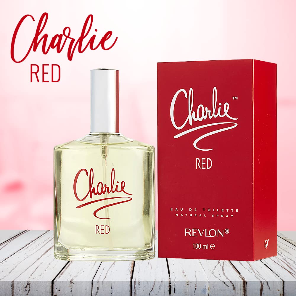Revlon Charlie Red cap and label detail showing branding clarity for authenticity