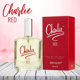 Revlon Charlie Red cap and label detail showing branding clarity for authenticity