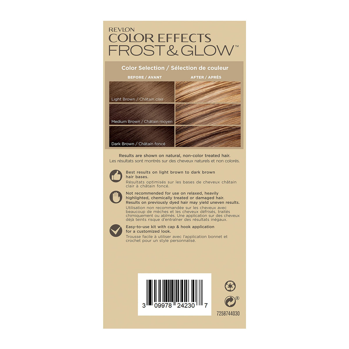 In-use shot of cap highlighting with Revlon kit producing even strands