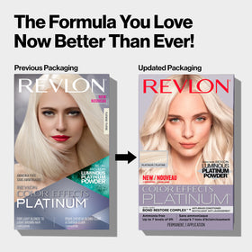 Revlon ingredient label close-up highlighting ammonia and paraben free claim