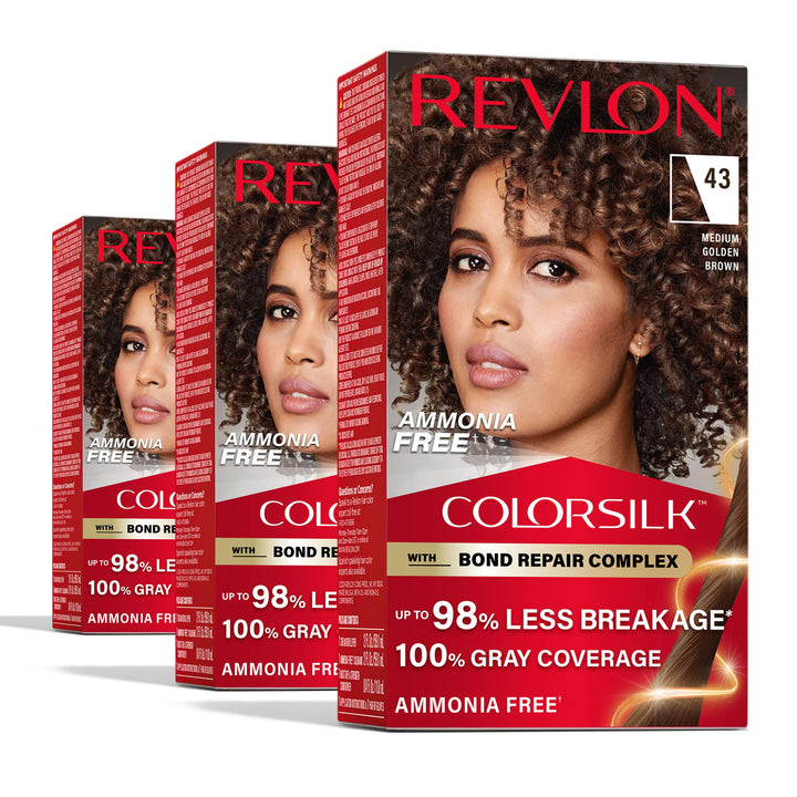 Revlon ColorSilk box front showing shade and benefits for easy selection