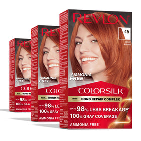 Revlon ColorSilk front box showing Bright Auburn shade for clear selection and confidence