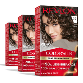 Revlon ColorSilk front packaging showing shade and pack benefits