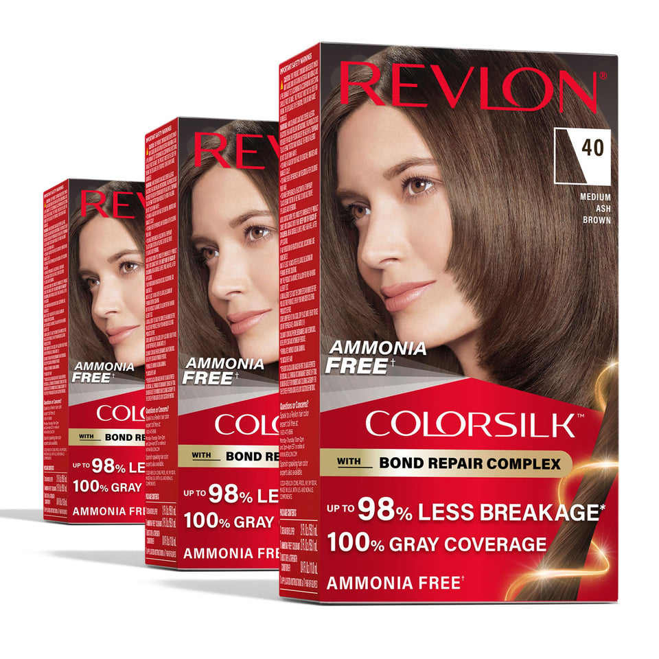 Revlon ColorSilk front packaging showing shade and benefits