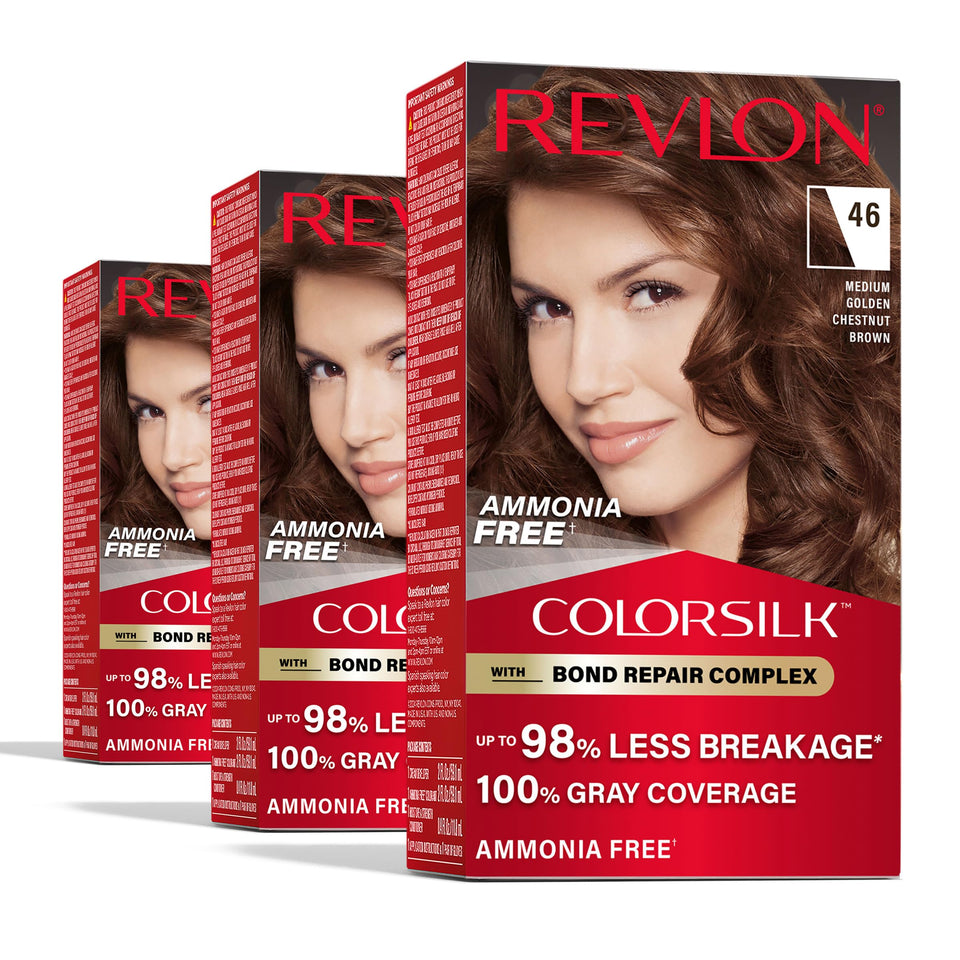 Revlon ColorSilk front packaging showing product and benefits