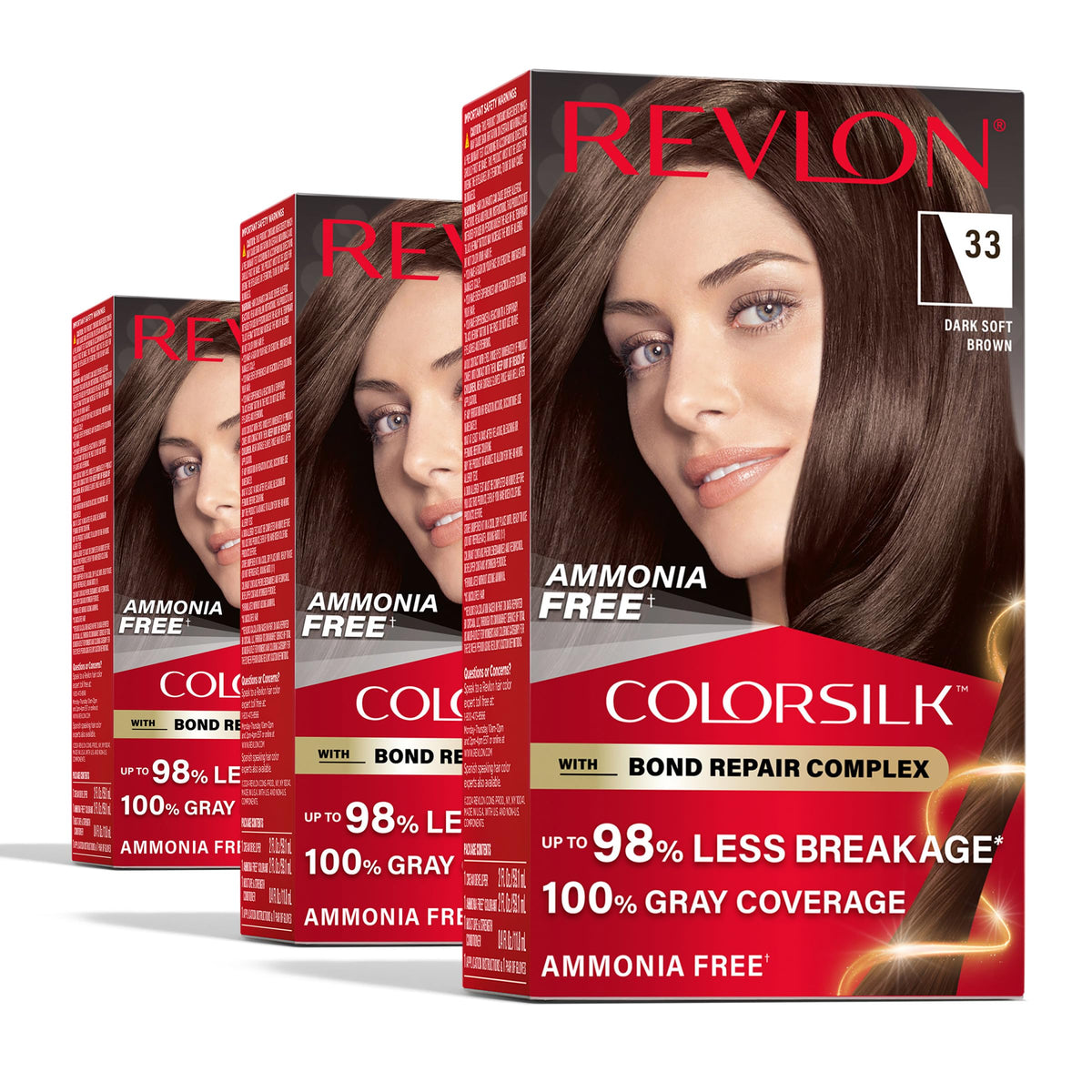 Revlon ColorSilk front packaging showing box and benefits for clear product choice