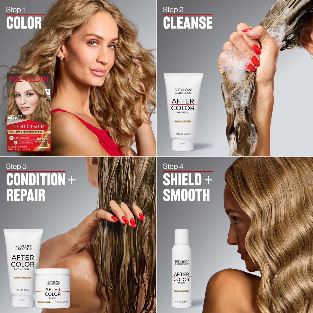 Revlon ColorSilk styled hair lifestyle shot showing natural-looking color