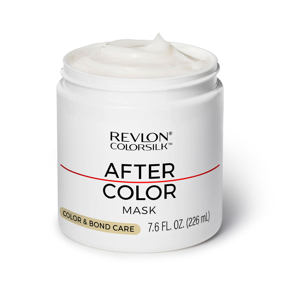 REVLON ColorSilk mask front packaging showing product benefits and vibrant color protection