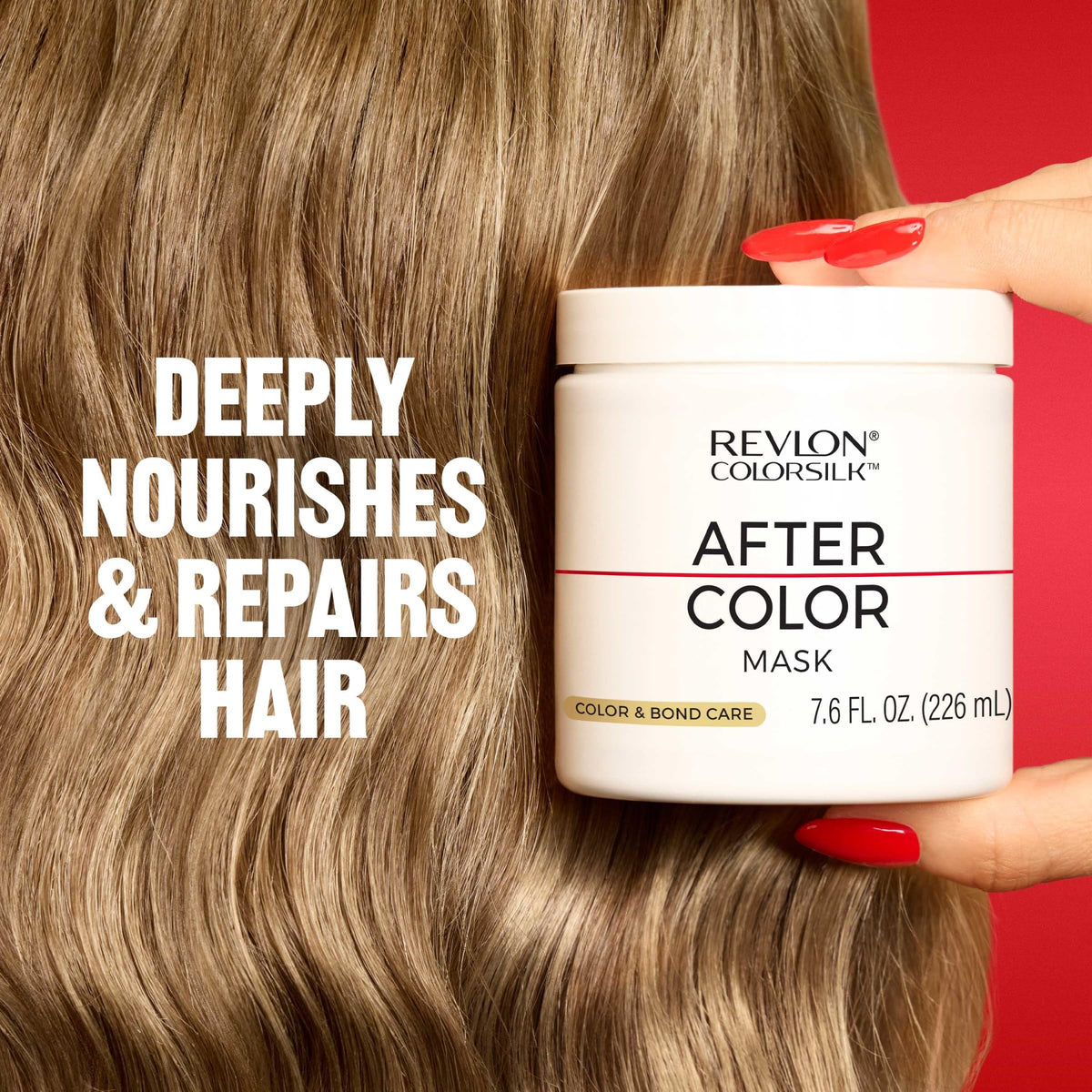 Coconut and shea butter beside REVLON ColorSilk mask highlighting natural nourishment