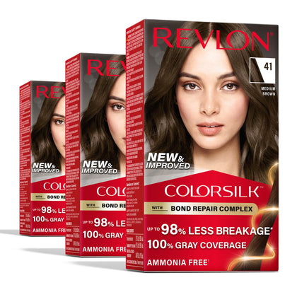Revlon ColorSilk front packaging showing product and shade benefits
