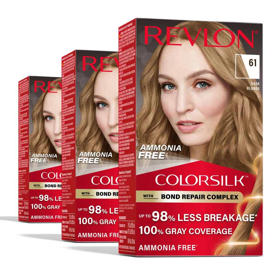 Revlon ColorSilk pack front showing brand and ammonia-free benefit