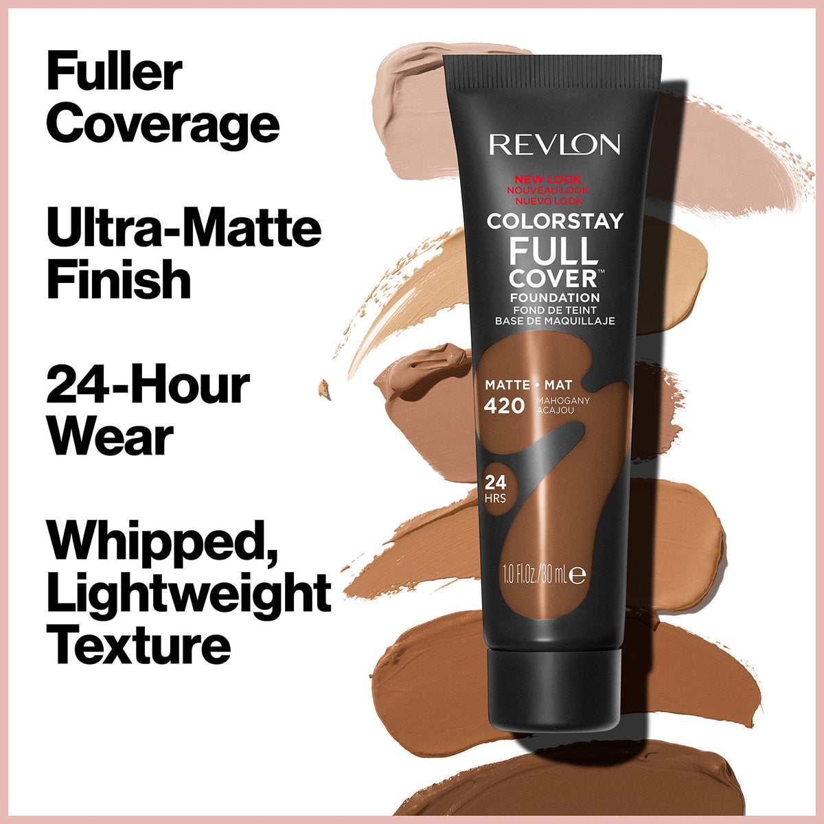 Revlon foundation spread on hand showing lightweight feel