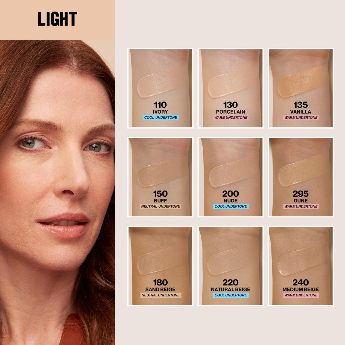 Revlon before and after face view demonstrating natural, even finish