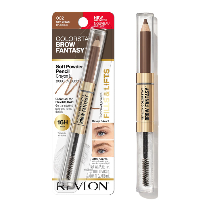 Revlon ColorStay Brow Fantasy front packaging showing product and shade