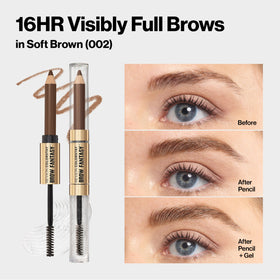 Revlon soft brown swatches showing blendable pigment payoff