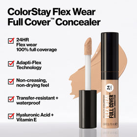 Revlon swatched texture across skin highlighting smooth blendability and full coverage benefit