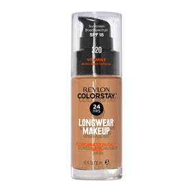 Revlon ColorStay front packaging showing full bottle and label benefit