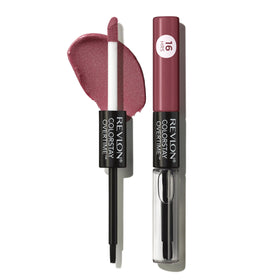Revlon applied on lips in evening lighting showing rich color and glossy finish