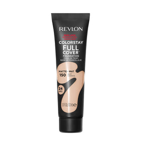 Close-up skin detail showing Revlon matte finish and reduced shine benefit