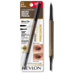 REVLON ColorStay micro brow pencil front view showing slim design and branding benefit precise control