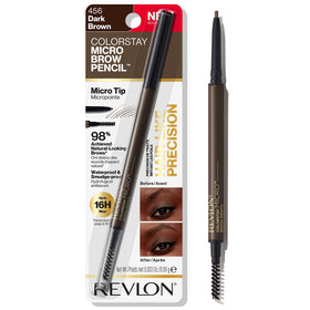 Revlon pencil front packaging showing shade and slim design for precise brows
