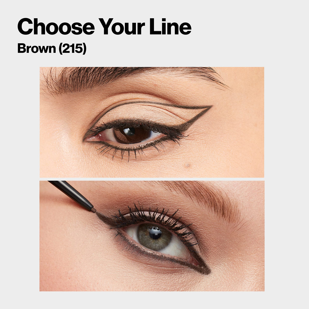 Revlon eyeliner held in hand for compact travel-friendly scale