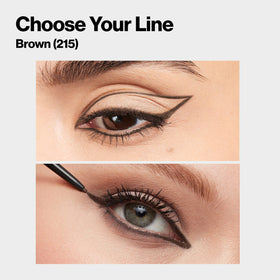 Revlon eyeliner held in hand for compact travel-friendly scale