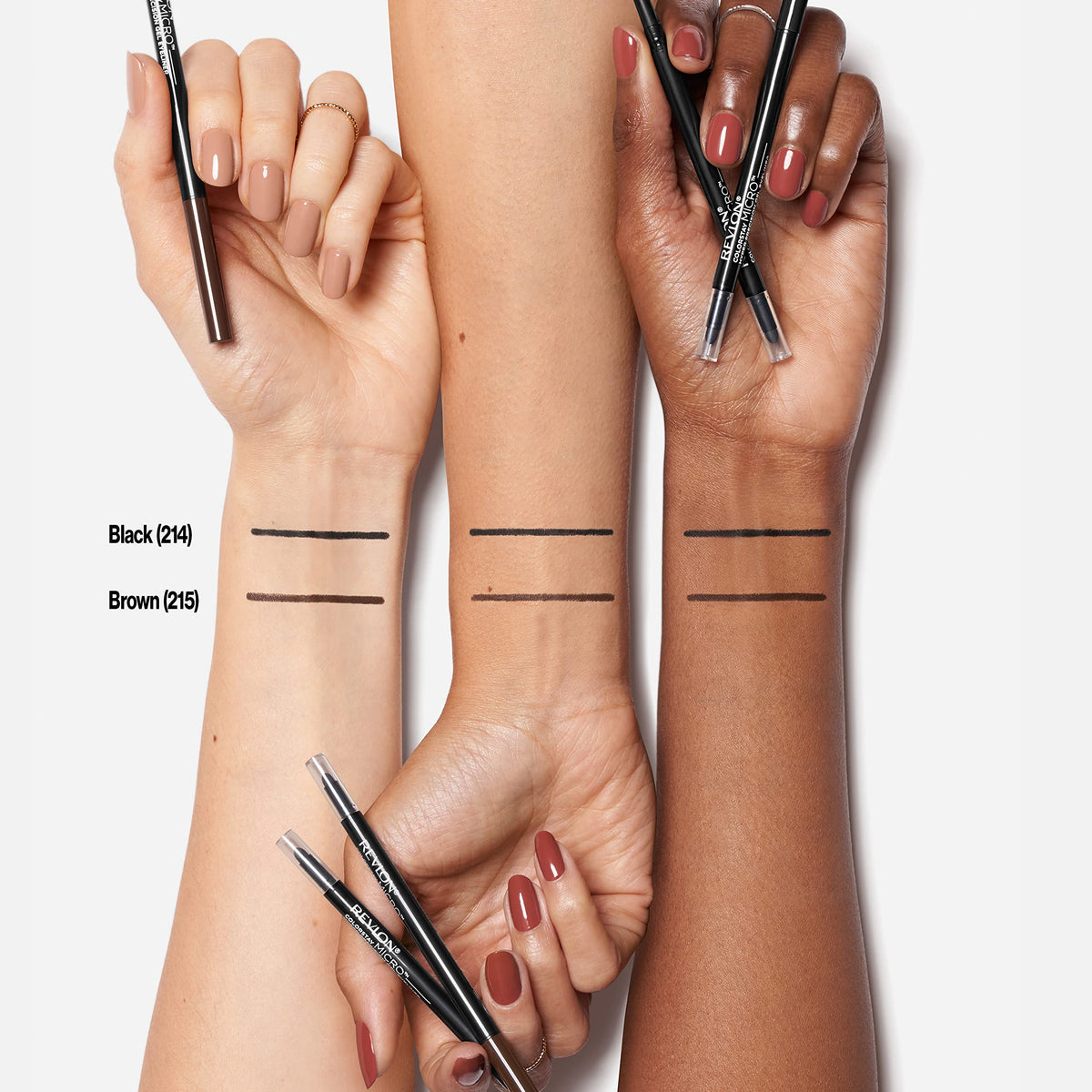 Revlon applying liner directly on lashline demonstrating smooth, opaque color