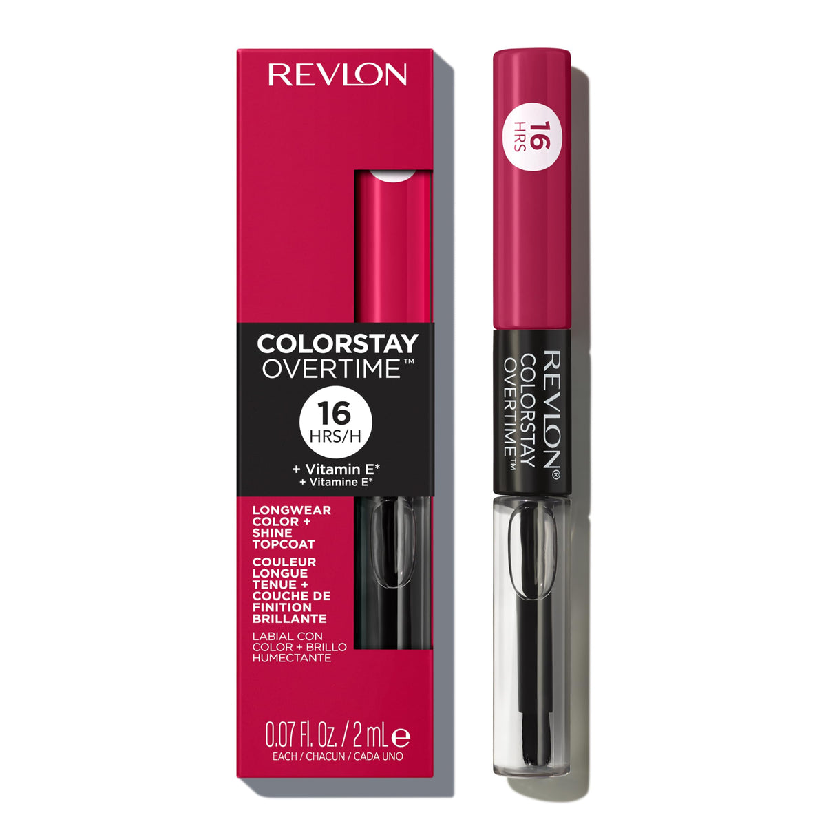 Revlon dual-ended tube front view showing shade and benefit
