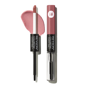Person wearing Revlon ColorStay Overtime, showing durable color and glossy finish