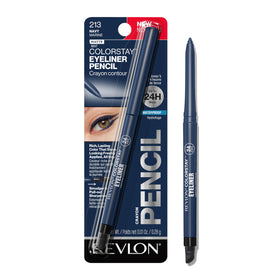 REVLON ColorStay pencil front packaging showing navy shade and matte finish benefit