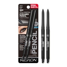 Revlon ColorStay front packaging showing two black pencils and brand