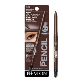 Revlon ColorStay pencil front packaging shows shade and compact design benefit