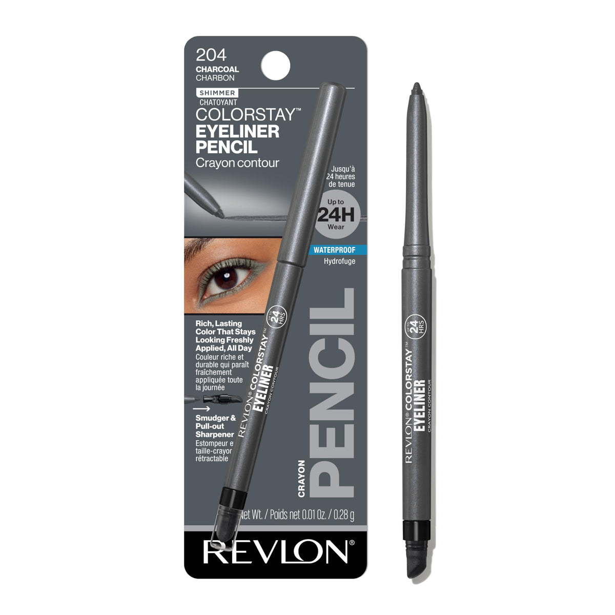 REVLON ColorStay pencil front packaging showing shade and benefits