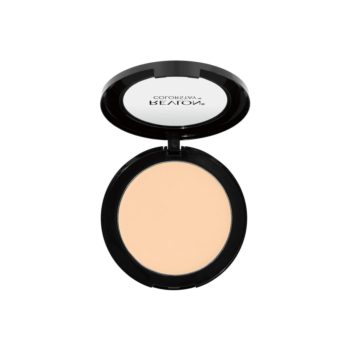 Open Revlon ColorStay compact with included puff demonstrating easy application on the go