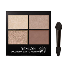Revlon ColorStay quad front view showing four coordinated shades and compact
