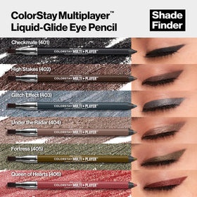 REVLON pencil beside coin to show compact size and travel-friendly design
