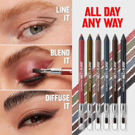 REVLON ColorStay pencil beside a coin to show compact, travel-friendly scale