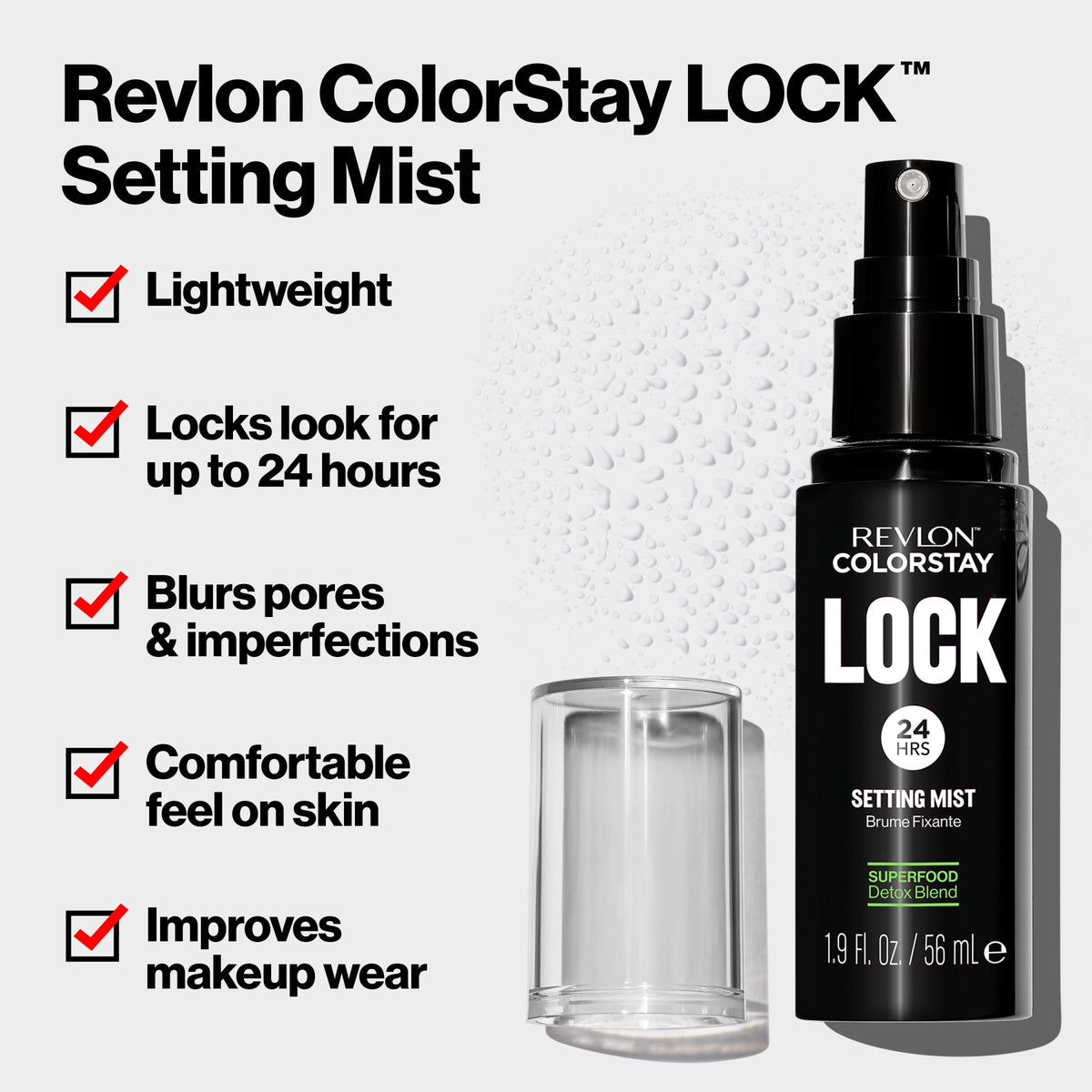 Revlon label close-up highlighting ingredients and paraben-free claim