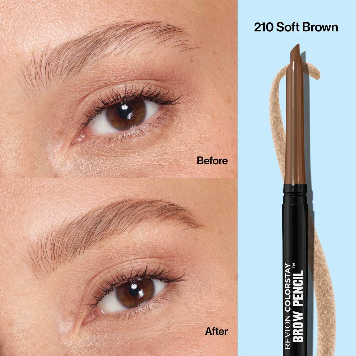 Revlon ColorStay spoolie brush detail blends color for a natural finish benefit