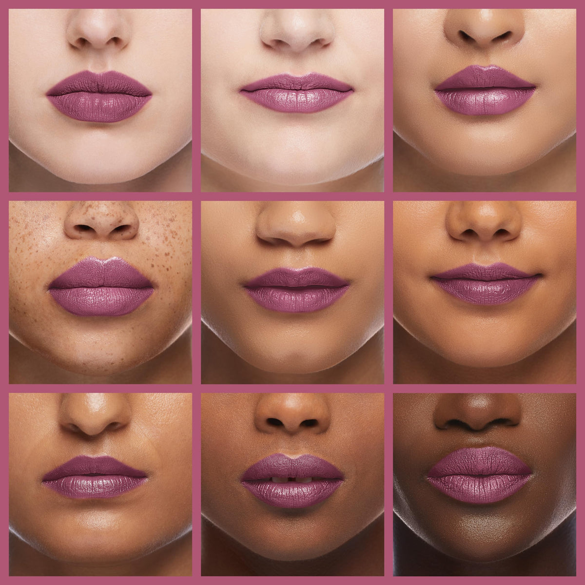 REVLON model wearing Ultimate Orchid in daylight showing flattering purple tone and all‑day confidence