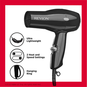 Revlon compact hair dryer removable end-cap detail for easy cleaning and maintenance