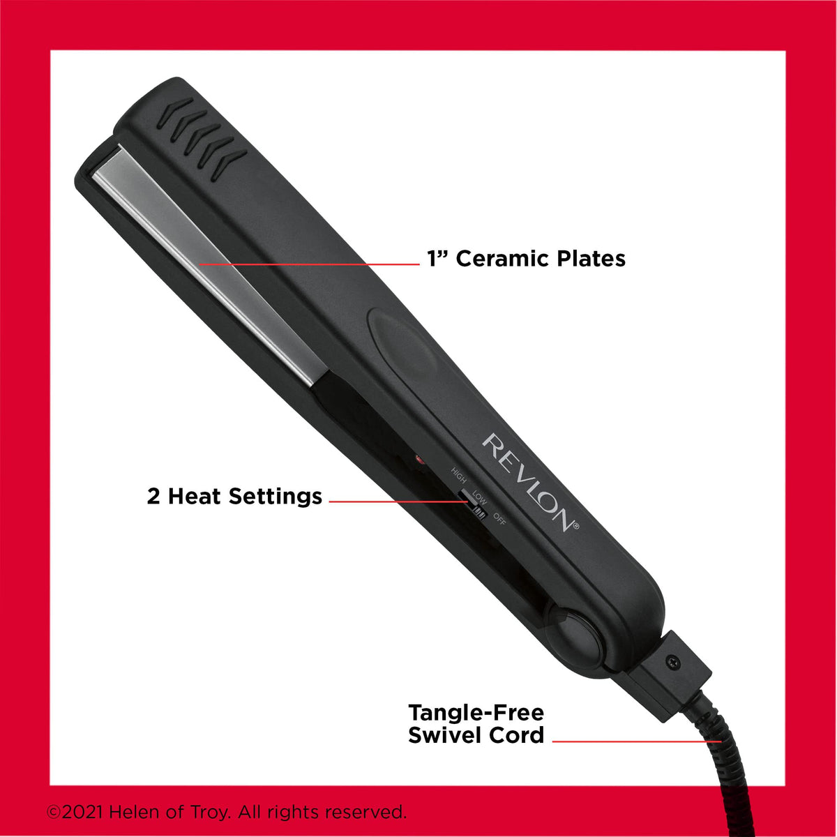 Revlon cord and swivel detail showing tangle-free motion for easier styling
